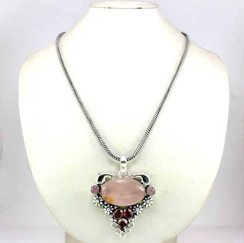 Collana ciondolo quarzo rosa - ciondolo,