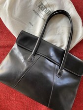 Borsa doppio manico interamente Vera Pelle nera marca Zenith Made Italy Vintage