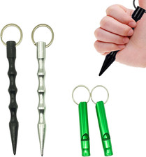 2 PCS Portachiavi per Difesa Acciaio Inossidabile Bastone Di Autodifesa Con Impu