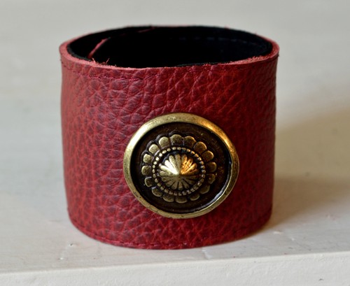 Pelle bracciale bordeaux - pelle,