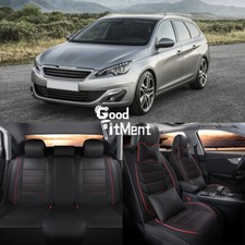 Set 5 posti auto anteriore posteriore cuscini coprisedili in pelle per Peugeot 208 307 308 SW