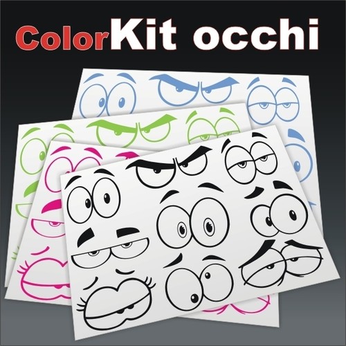 Adesivi auto moto occhi set - auto,