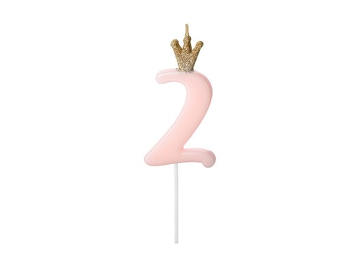 Candela numero rosa con - numero, 2