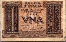 Italy 1 Lira 1939 Pick# 26