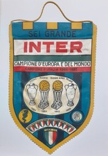 VECCHIO GADGET CALCIO FOOTBALL GAGLIARDETTO INTER CAMPIONE D'ITALIA 1964 / 1965