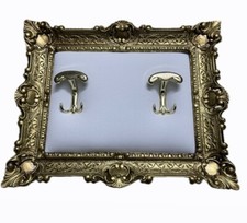 Appendiabiti Da Parete Muro Stile Barocco Con Tessuto Imbottito Bianco 2 Ganci