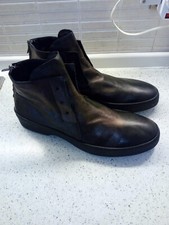 Shoto Uomo Stivaletti,n.42,in Pelle nera con riflesso marrone.Altissima Qualita