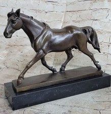Grande statua scultura bronzo cavallo arabo di Lecourtier marmo fuso caldo regalo