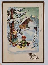 ? Vintage Postcard buon natale 1965