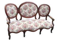 Antico Divano 3 Posti Luigi Filippo Metà 800 Noce Ligure Genova da Restaurare