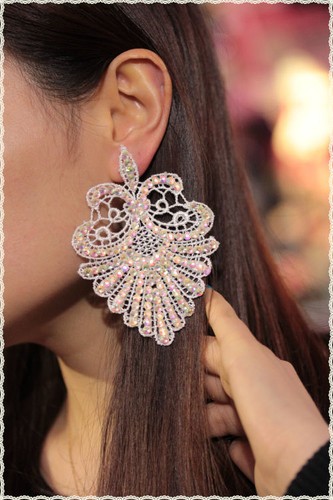 Orecchini pizzo macrame - in,