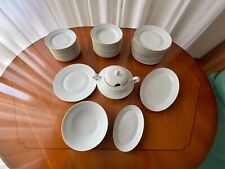 SET PIATTI DA 12 PERSONE PORCELLANA 41 PEZZI ZIGLINATI E FILO D'ORO BELLISSIMI!!