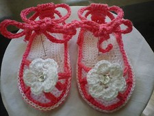 SCARPINE NEONATO ESTIVE  IN COTONE  FATTE ALL'UNCINETTO -CROCHET  BABY SHOES