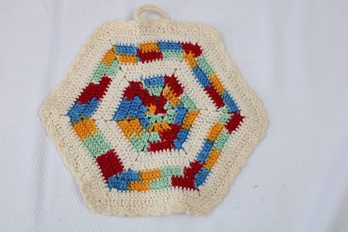 Vintage uncinetto mosaico - 7",