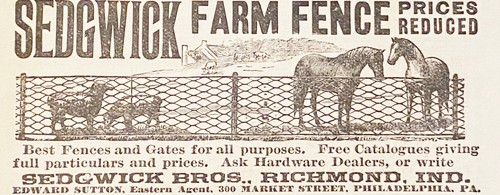 1890 sedgwick farm fence - sedgwick,