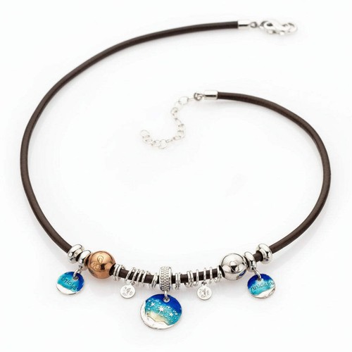 Collana cuoio argento e - in,