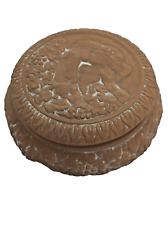 Scatolina Vintage Ceramica Con Decoro in Rilievo Lavorazione Arte Made in Italy