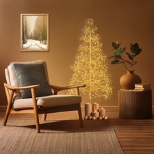 Lotti Albero Conico Luminoso RICH Champagne H120cm con 1000 Luci MicroLED Natale