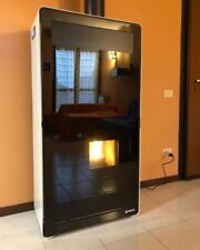 STUFA BICOMBUSTIBILE UNGARO BORY DA 15 KW - RIVESTIMENTO IN ACCIAIO BIANCO