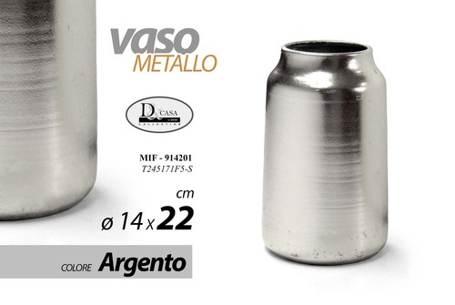 Vaso fiori metallo argento