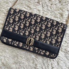 Borsa a tracolla Christian Dior Trotter hardware oro vintage tela tracolla