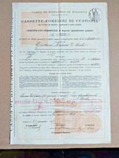 documenti 1920 - CASSA DI RISPARMIO IN BOLOGNA - CASSETTE-FORZIERI DI CUSTODIA