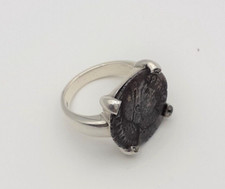 Anello argento 925 diamanti moneta romana originale gioiello donna