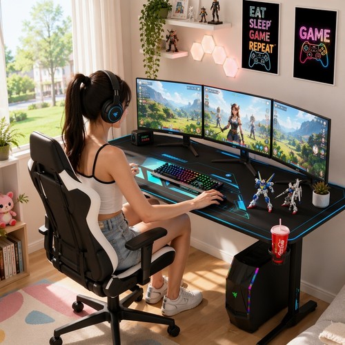 Scrivania gaming 160x75x75cm - scrivania,
