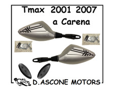 SPECCHIETTI ORION X TMAX 2004 2005 2006 2007 YAMAHA ARGENTO CON EMBLEMA A CARENA