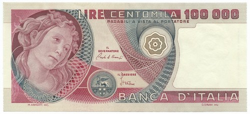 100000 lire banca - 100000, d'italia