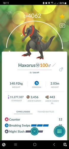 Shiny haxorus - (livello, 50)