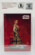 Daisy Ridley Firmato Star Wars Il Risveglio della Forza Topps Rey - Classificato BAS 10 #1/18