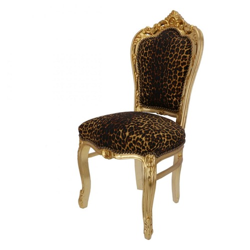 Sedia legno foglia oro e - legno,