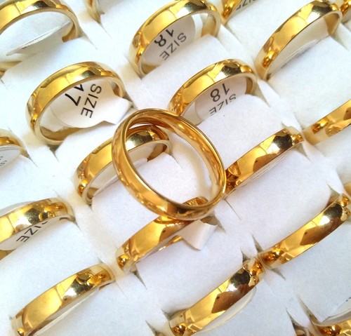 Anelli fascia oro 4 mm - pz,