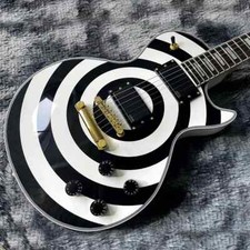 Zakk Wylde bullseye bianco e nero chitarra elettrica EMG 8185 pickup oro 