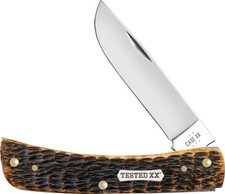 Case Coltello Sod Buster Jr Acciaio al Carbonio Burnt Amber Jigged Bone Slipjoint