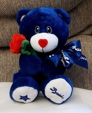 Peluche pupazzo orso orsetto blu con rosa Baci Perugina 22 cm