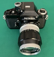 NIKON F2 Nera + Nikkor-O 135  mm f/3,5 Revisionata e Testata Perfetta N. MINT