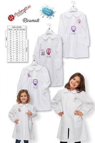 Grembiule scuola bimba bianco