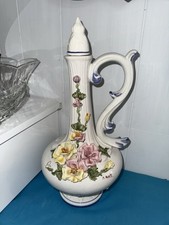 Decanter con coperchio porcellana decorativo vintage CAPODIMONTE originale firmato artista 