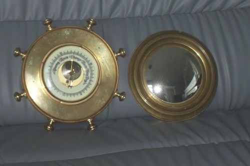 Antique brass ships - antique, wheel