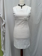 Abito a tubino Kookaï bianco testurizzato con dettagli a fiocco | Taglia 8