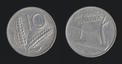 Lire 1970 spighe - e, aratro