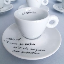 UNUSED Illy art Collection 2015  tazzina cup YOKO ONO mended cups UNBROKEN CUP