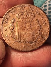Antica MONETA SPAGNA ALFONSO XII 10 CENT 1879