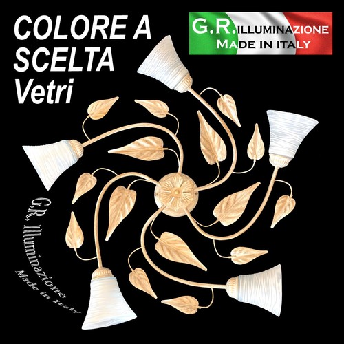 Plafoniera ferro battuto 5 - ferro,