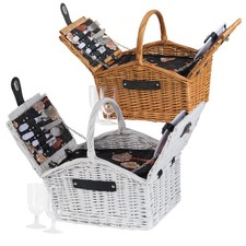 Cestino da picnic valigetta da picnic cestino in vimini con stoviglie vimini set da picnic CampFeuer