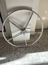 Ruota Timone Per Barca A vela In Alluminio Foderato In pelle Bianca 