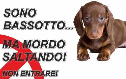 Targa cartello attenti cane - attenti,
