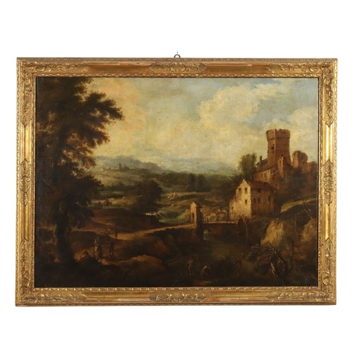 Paesaggio con torrente mulino - con,
